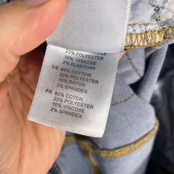 Articles of Society Raw Fringe Hem Skinny Ankle Blue Jeans 27 / 6 Womens Tiered - Picture 5 of 6